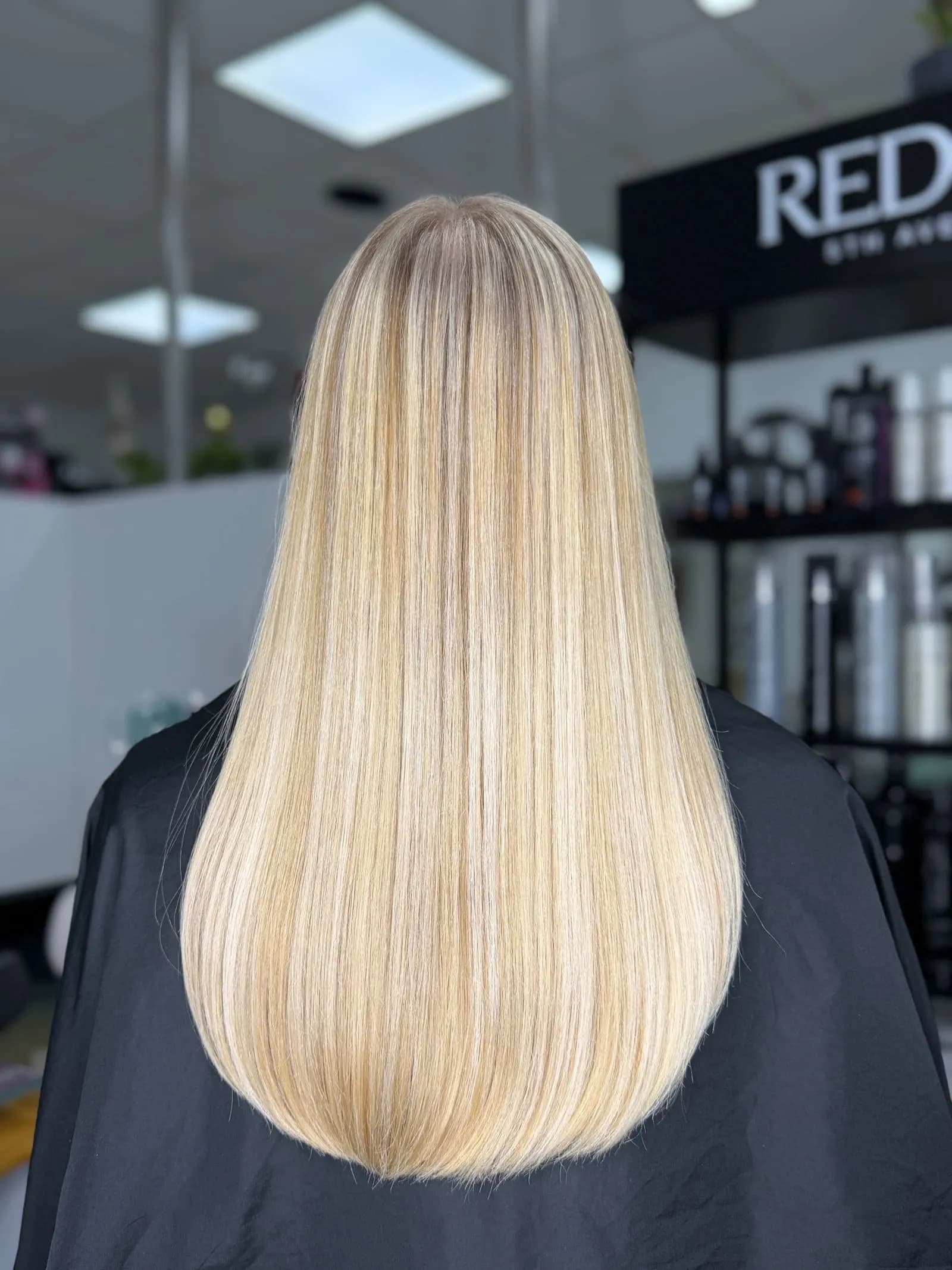 Balayage in warmem Blond